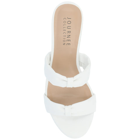 Journee Collection Women's White  Dyllan Kitten Block Heeled Sandals | Journee Collection  in Lebanon