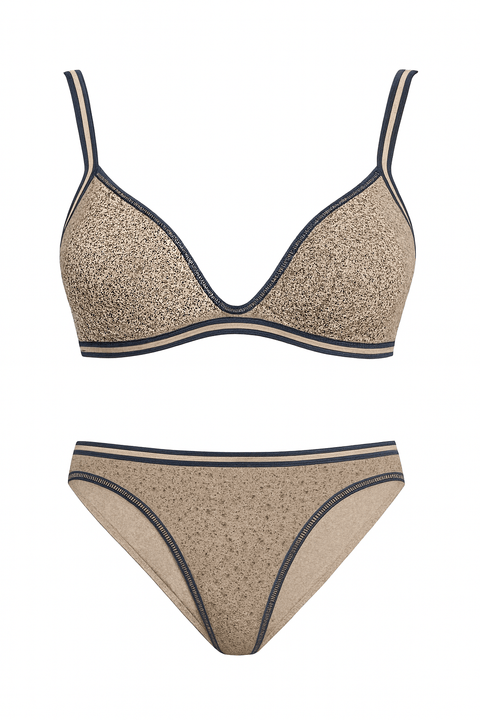 Demar Women's Grey Floral Printed Underwear Set | Demar In Lebanon