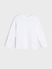 White long-sleeve shirt on a light gray background