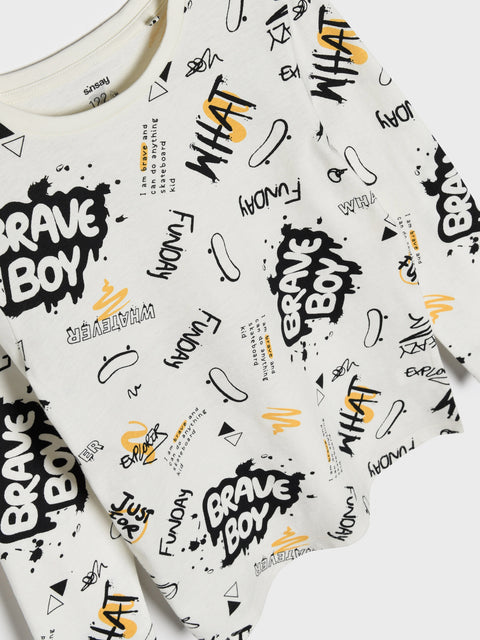 Sinsay Boy's White Long Sleeve Blouse With Print | Sinsay In Lebanon