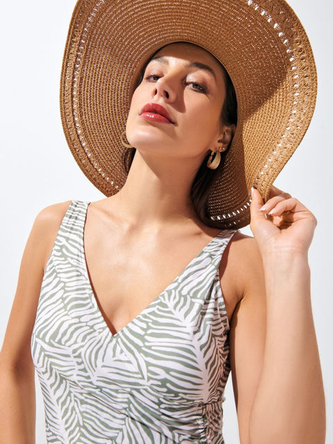 Sinsay Women's Olive Green & White One Piece Swimsuit | Sinsay In Lebanon