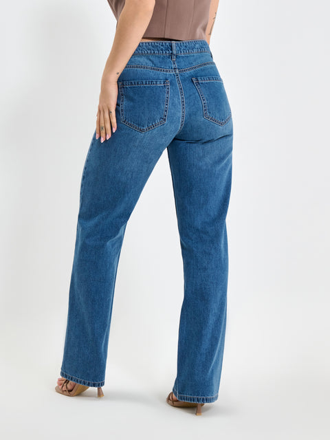 Sinsay Women's Blue Denim Straight Jeans | Sinsay in Lebanon