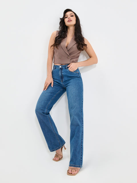 Sinsay Women's Blue Denim Straight Jeans | Sinsay in Lebanon