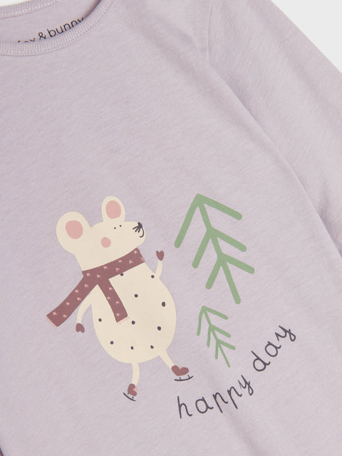 Sinsay Fox & Bunny Baby Girl's Cream & Purple Pack Of 2 Rompers | Sinsay In Lebanon