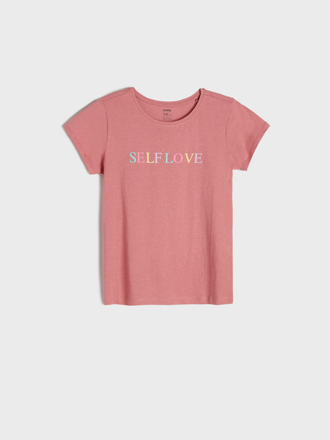 Sinsay Girl's Blush T-Shirt With Print  | Sinsay In Lebanon