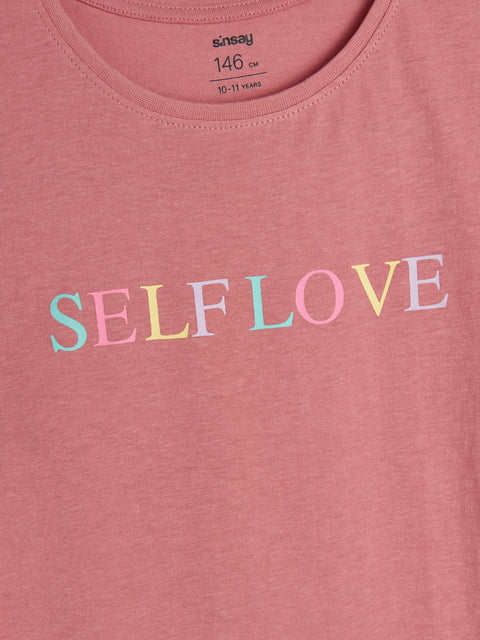 Sinsay Girl's Blush T-Shirt With Print  | Sinsay In Lebanon
