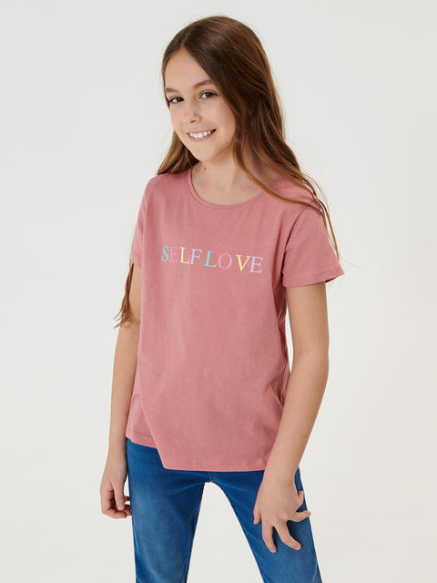 Sinsay Girl's Blush T-Shirt With Print  | Sinsay In Lebanon