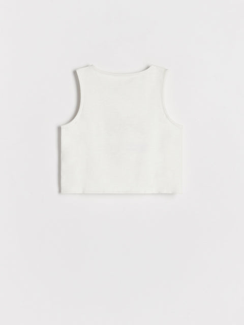 White tank top on a white background