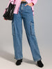Sinsay Women's Blue Parachute Jeans With Cargo Pockets | Sinsay In Lebanon