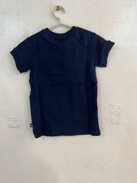 POMPdeLUX Baby Boy's Navy Short-Sleeve Round Neck T-Shirt | POMPdeLUX In Lebanon