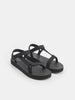 Black sandals on a white background