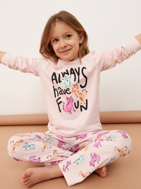 Sinsay Girl's Pastel Pink Pajama Set With Print | Sinsay In Lebanon