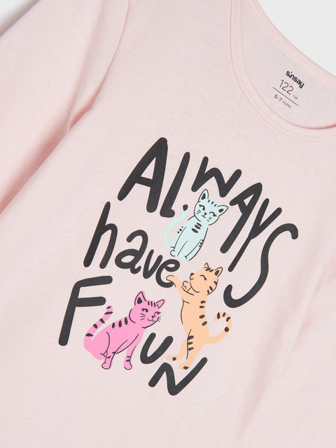 Sinsay Girl's Pastel Pink Pajama Set With Print | Sinsay In Lebanon