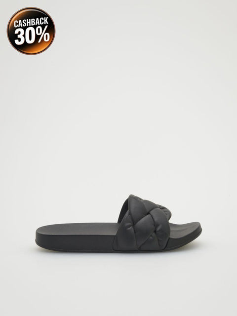 Reserved Women's Black Quilted Slipper |Reserved In Lebanon