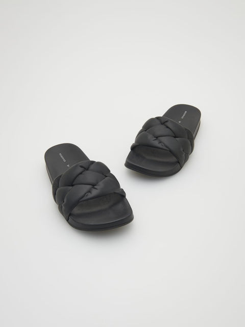 Reserved Women's Black Quilted Slipper |Reserved In Lebanon