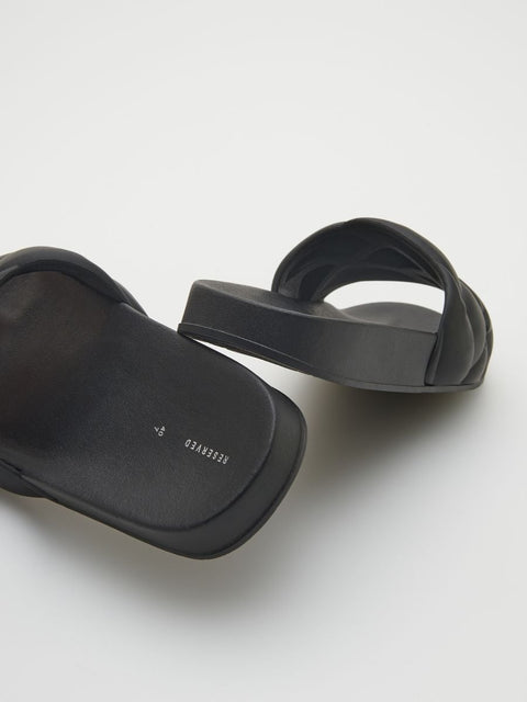 Reserved Women's Black Quilted Slipper |Reserved In Lebanon