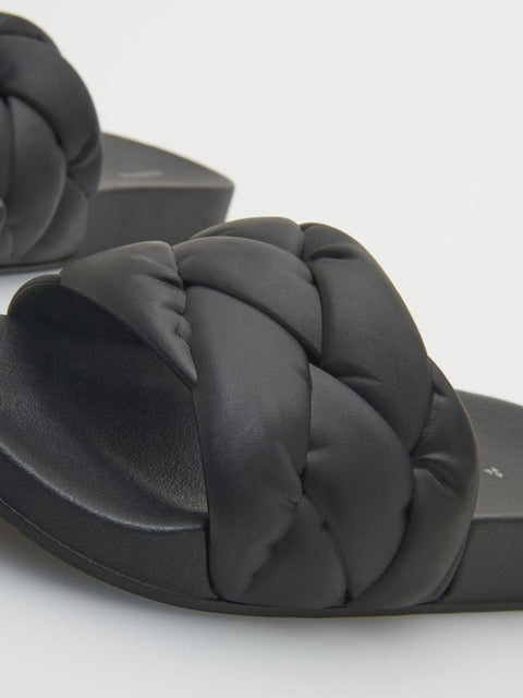 Reserved Women's Black Quilted Slipper |Reserved In Lebanon