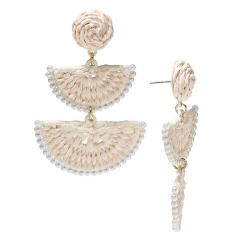 On 34th Women's Gold-Tone Stone Bead Woven Earrings | On 34th In Lebanon