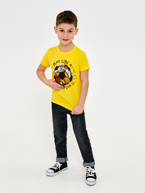 Sinsay Baby Boy's Yellow Sequin T-Shirt | Sinsay In Lebanon