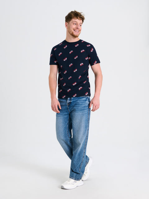 Sinsay Men's Navy T-Shirt With Decorative Print | Sinsay In Lebanon