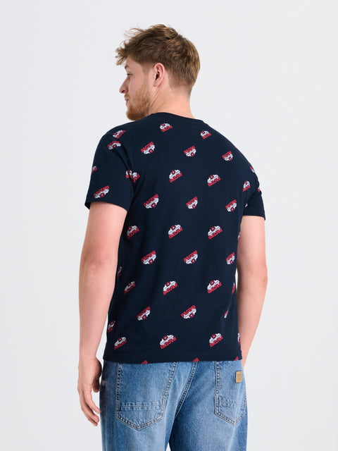 Sinsay Men's Navy T-Shirt With Decorative Print | Sinsay In Lebanon