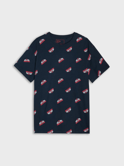 Sinsay Men's Navy T-Shirt With Decorative Print | Sinsay In Lebanon