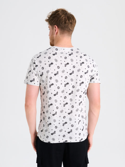 Sinsay Men's Light Grey with decorative print  T-Shirt  | Sinsay in Lebanon