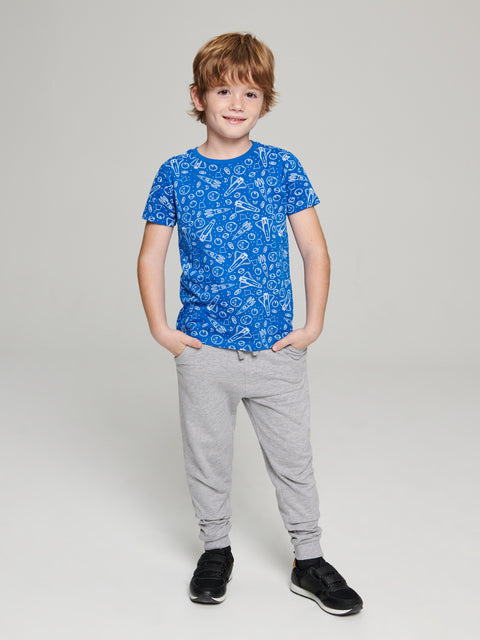 Sinsay Boy's Royal Blue Printed Bedrucktes T-Shirt | Sinsay In Lebanon