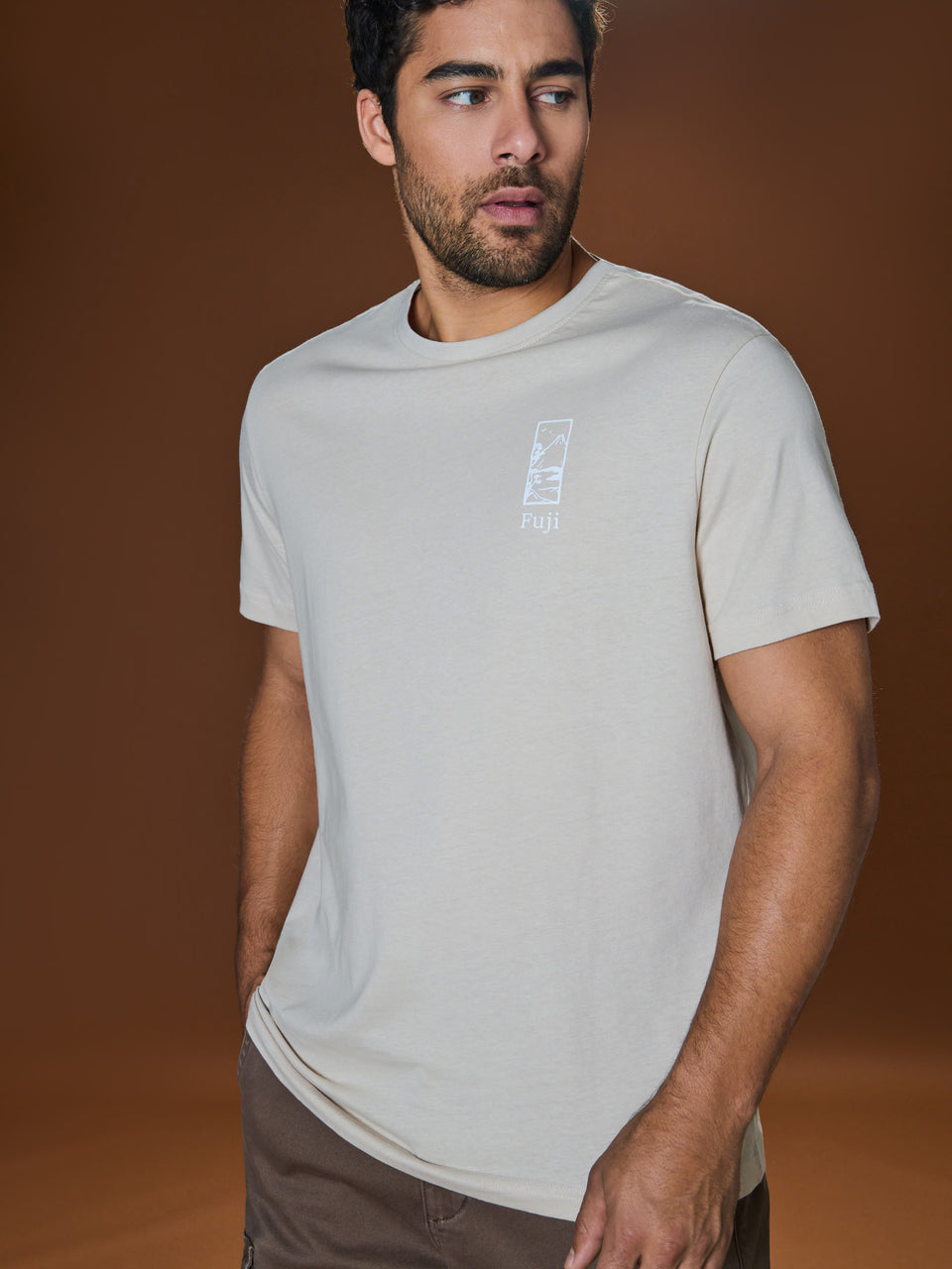 Sinsay Men's Light Beige Basic T-Shirt | Sinsay In Lebanon