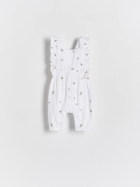 Reserved Baby Girl's White Patterned Overall | Reserved In Lebanon