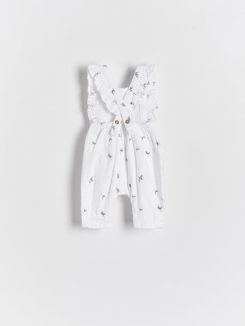 Reserved Baby Girl's White Patterned Overall | Reserved In Lebanon