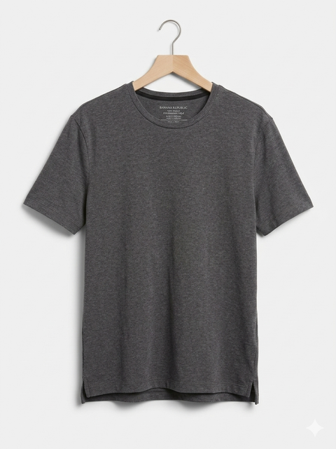 Banana Republic Men's Dark Grey Luxe Touch Polo Neck T-Shirt | Banana Republic In Lebanon