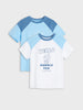 Sinsay BOY blue & white print 2 pack t-shirt AYA