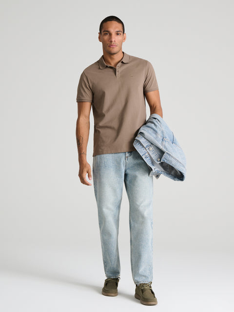 Sinsay Men's Coffee Brown Short Sleeve Polo T-Shirt | Sinsay In Lebanon