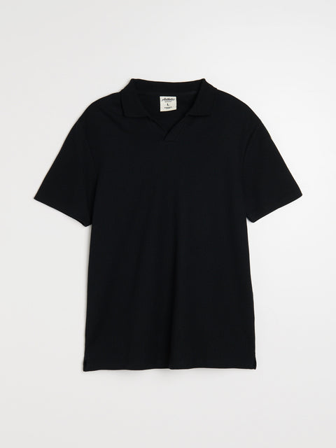 Sinsay Men's Black Knitted Short Sleeve Polo T-Shirt | Sinsay In Lebanon