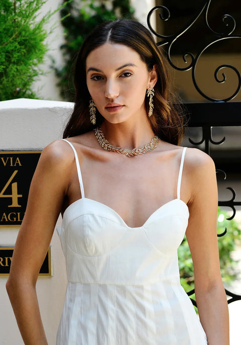 Anabel Aram Women Gold Palma Leaves Necklace| Anabel Aram In Lebanon