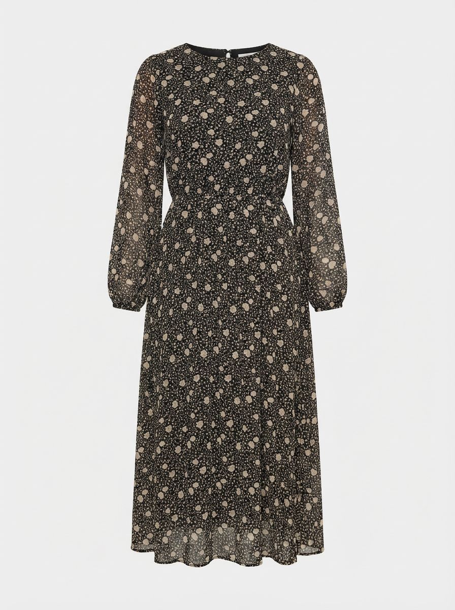 Sinsay Women's Black Floral Long Sleeve Maxi Dress | Sinsay In Lebanon