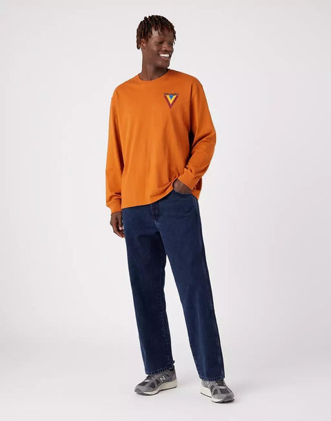 Wrangler Men's Nutmeg Brown Chest Logo Long Sleeve Blouse | Wrangler In Lebanon