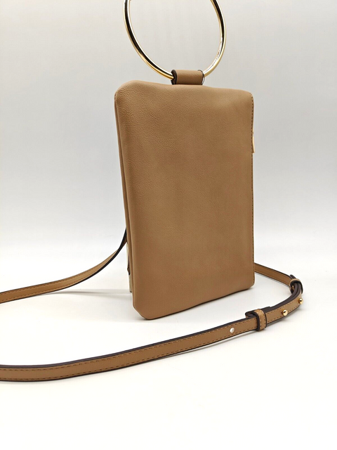 I.N.C Women's Beige Charlii Bangle Handle Faux-Leather Crossbody Bag | I.N.C In Lebanon