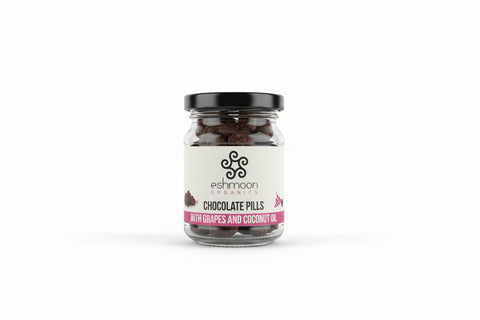 Eshmoon Organics Chocolate Pills With  Grapes And Coconut Oil 100g |Eshmoon In Lebanon