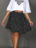 About You Women's Black Hanni Skirt With White Flowers AYO4773001 FE1322