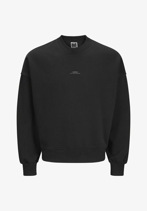 Jack & Jones  Men's Black Jcoterrain Crew Neck Sweatshirt | Jack & Jones In Lebanon