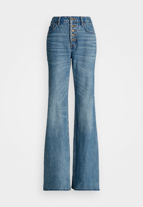 Lauren Ralph Lauren Women's Blue High Rise Flare Jeans |Lauren Ralph Lauren In Lebanon