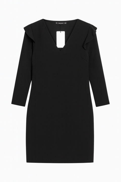 Mango Women's Black Long-Sleeve Dress| Mango in Lebanon
