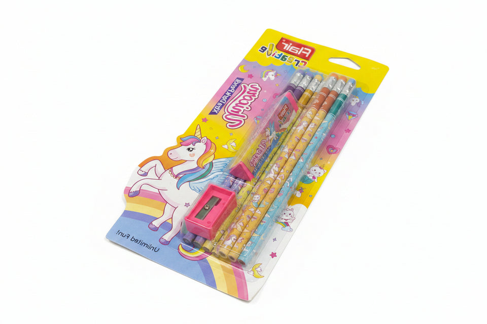 Flair Creative Unicorn Xtra Dark Pencil Set with Eraser & Sharpener