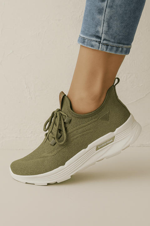 Enrico Coveri Women's Khaki Green Six Low Top Sneakers |Enrico Coveri In Lebanon