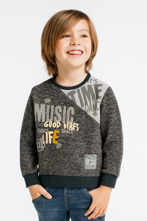 Boboli Boy's Grey Long-Sleeve Sweatshirt| Boboli in Lebanon