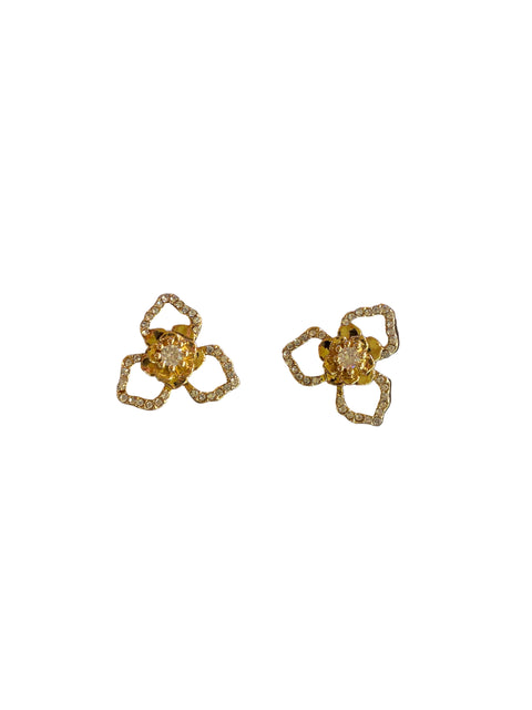 Anne Klein Women's Gold-Tone Crystal Open Flower Crystal Earrings | Anne Klein In Lebanon