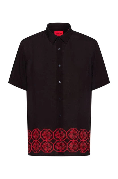 Hugo Boss Men's Black Printed Shirt | Hugo Boss In Lebanon