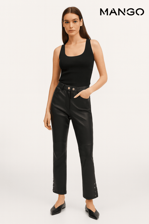 Mango Women's Black Leather Pants| Mango in Lebanon